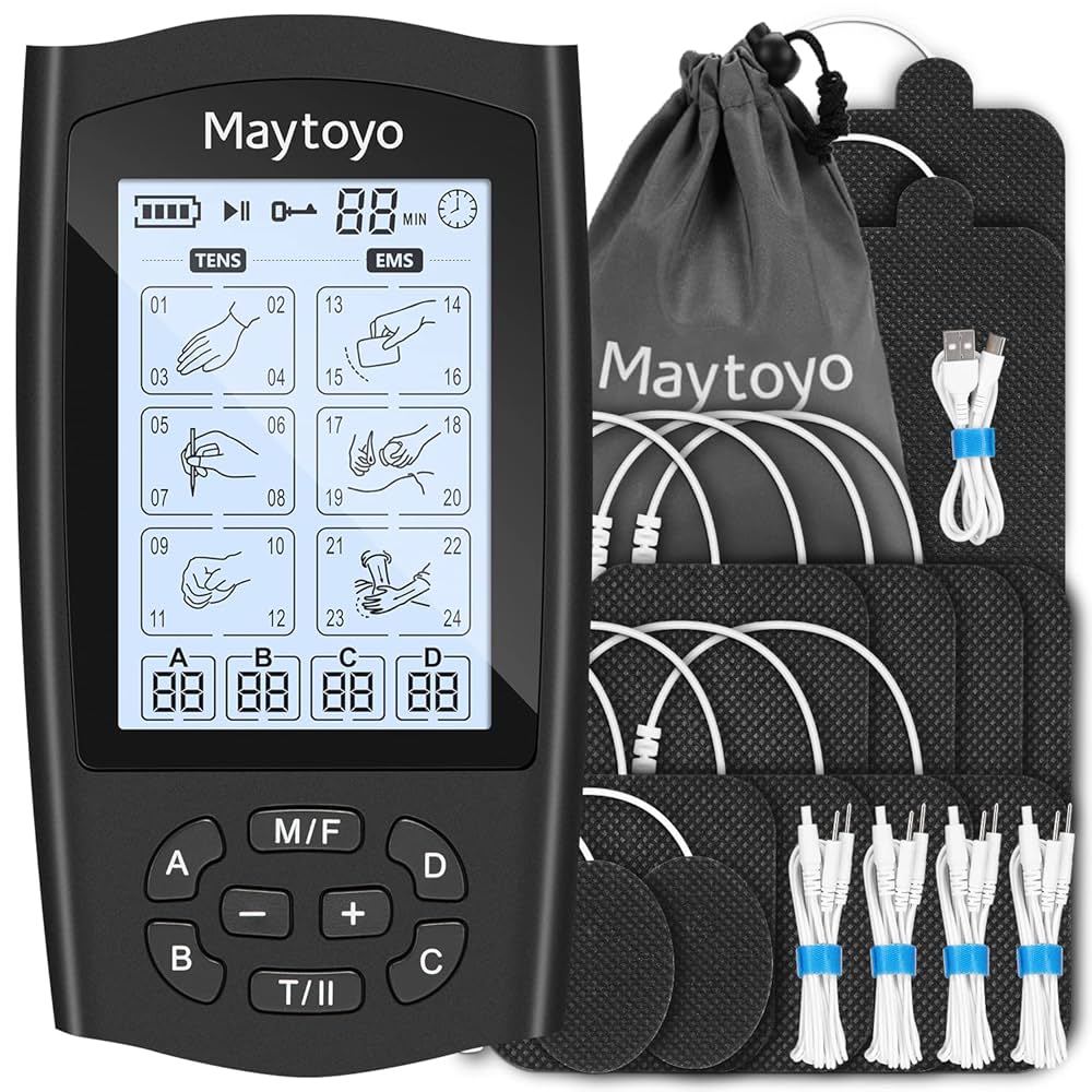 【新型】indepth インデプス4.0 EMS Amazon.com: Maytoyo 4 Channels TENS Unit EMS Device 24 Modes